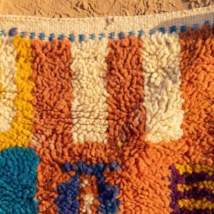 Colorful Berber Boujaad Azilal Wool Handmade Artisan Rug
