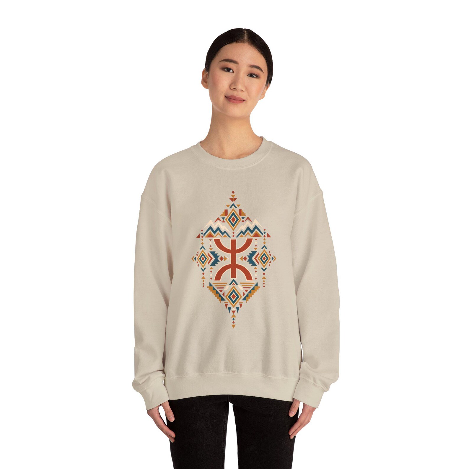 Amazigh Geometric Berber Art T-Shirt with Heritage Symbol Design