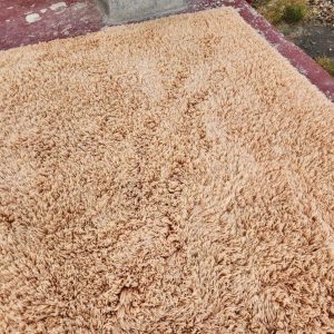 Berber Olive Green Shag Wool Rug Extra High Pile Area Rug