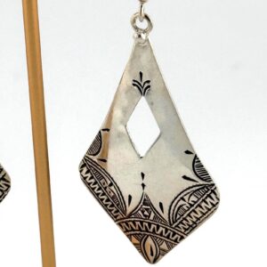 Amazigh Silver Earrings Hand Etched Traditional Heritage Design
