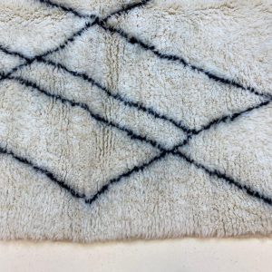 Berber Boho Checkered Wool Cotton Hand Knotted Rug