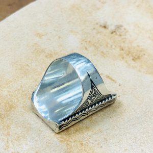 Berber Hand Engraved Silver Ring with Adjustable Artisan Design