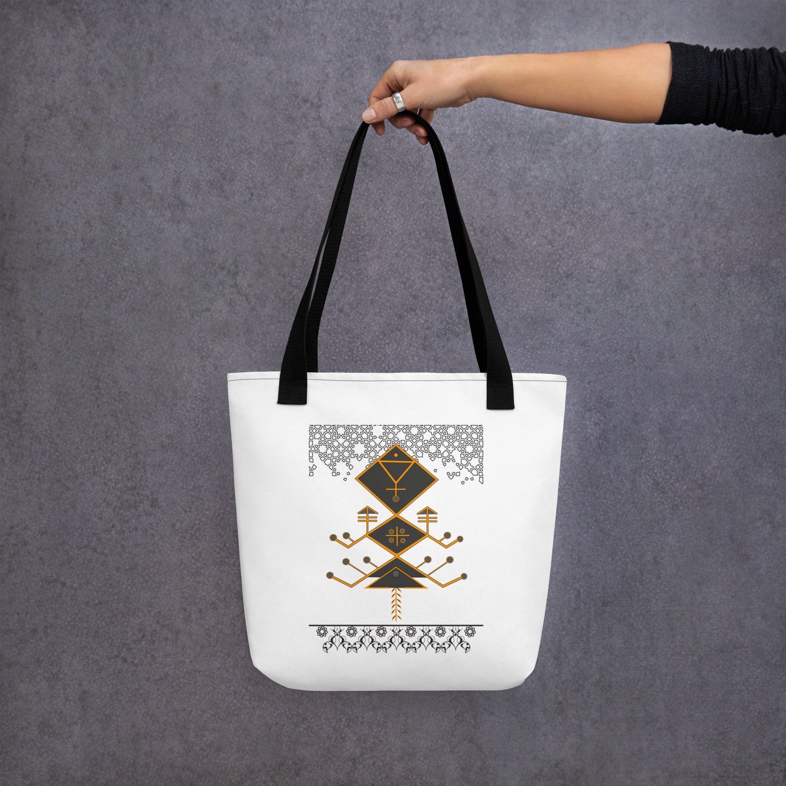 Amazigh Berber Kabyle Tifinagh Motifs Design Tote Bag