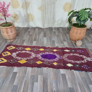 Hand-Knotted Boujaad Berber Runner Rug Handmade Atlas Hallway