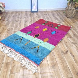 Amazigh Beni Ourain Berber Geometric Wool Handwoven Rug