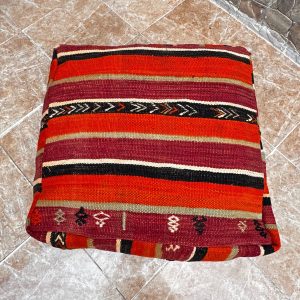 Berber Handmade Kilim Pouf Wool Cotton Floor Seating Decor