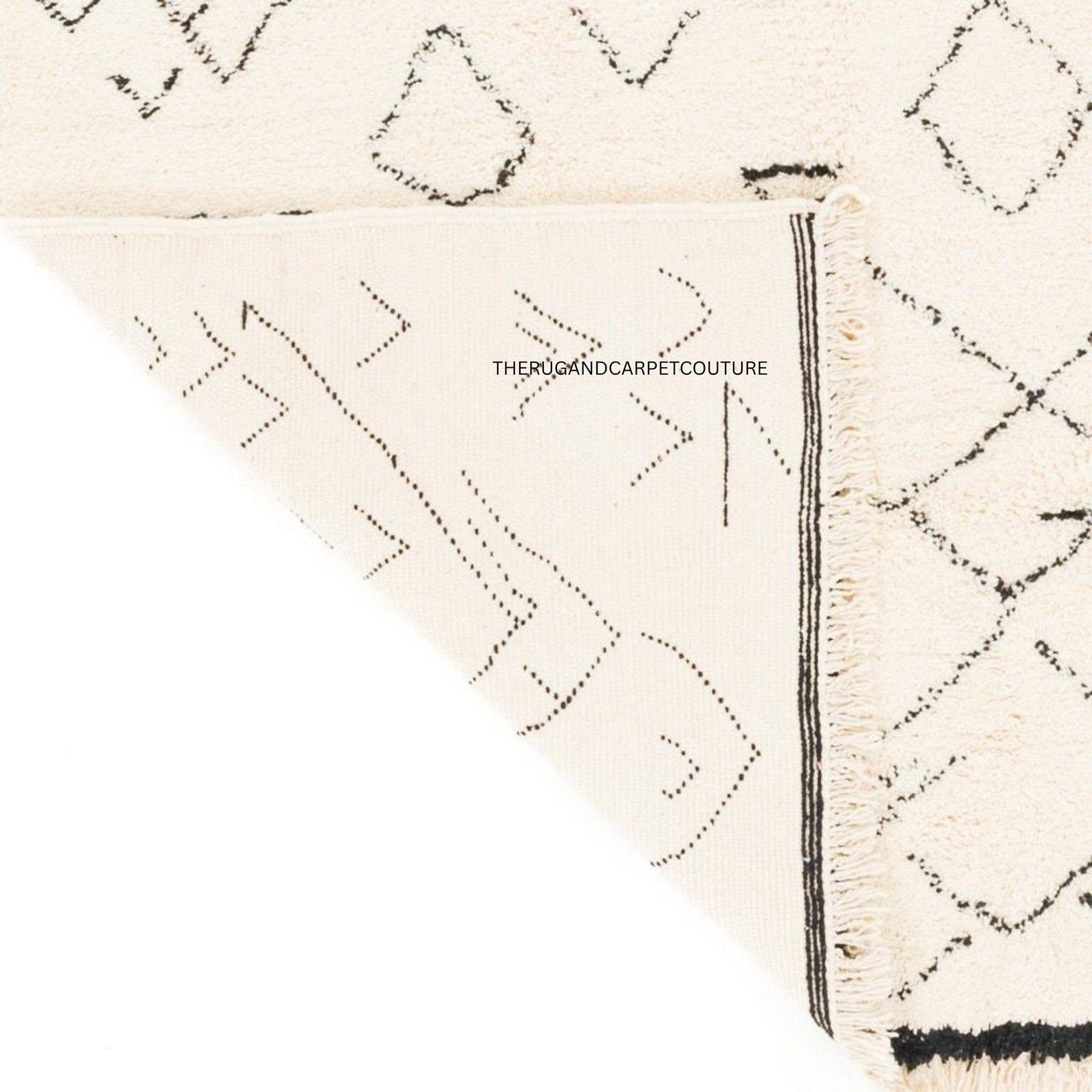 Berber Azilal Ivory Pastel Hand Knotted Wool Area Rug