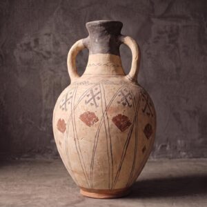 Berber Amphora Vase with Darkened Neck Terracotta Vessel Design