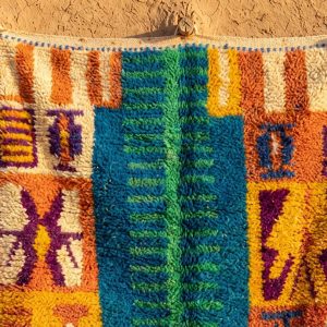 Colorful Berber Boujaad Azilal Wool Handmade Artisan Rug
