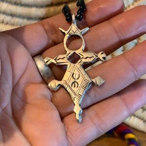 Amazigh Tuareg Yaz Symbol Beaded Necklace with Tribal Pendant