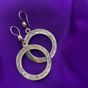 Berber Tuareg Taqzhne massif Silver Earrings with Amazigh Style