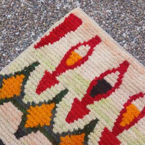 Amazigh Berber Handmade Wool Rug with Colorful Geometric Tribal Design