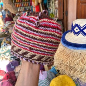Amazigh Berber Handcrafted Wool Beanie with Geometric Knit Hat