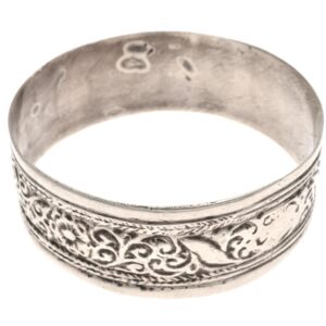 Antique Berber Silver Bracelet with Atlas Vegetal Engraved Motifs