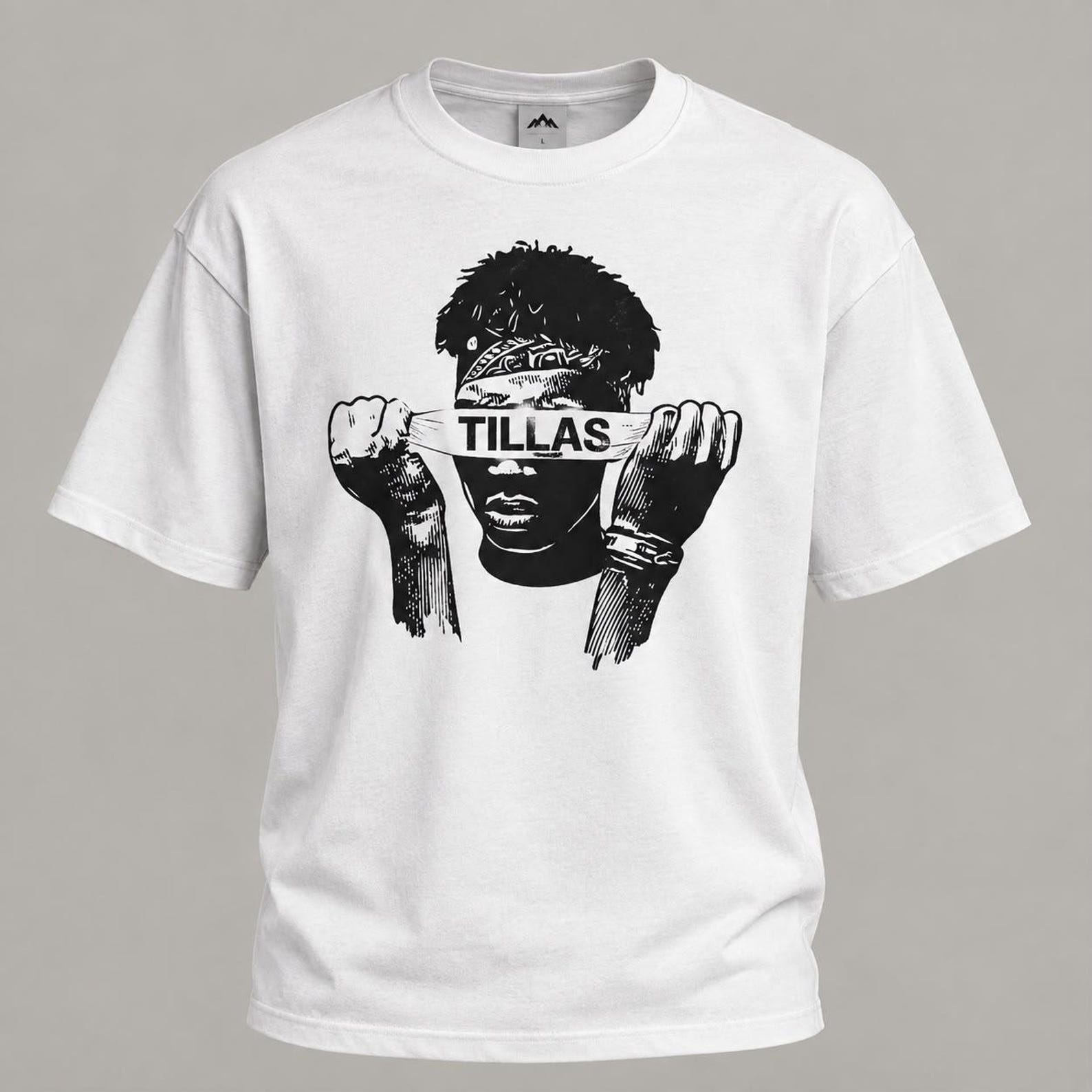 Amazigh TILLAS Streetwear Graphic T-Shirt Design with Bold Portrait