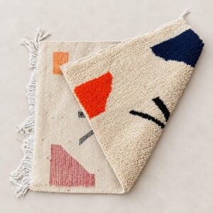 Amazigh Yaz Symbol Berber Geometric Design Rug with Tifinagh Motif
