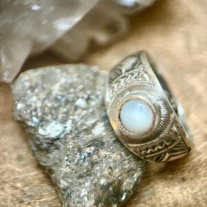 Amazigh Tuareg Chevalière Artisanat massif Silver Nacre Ring