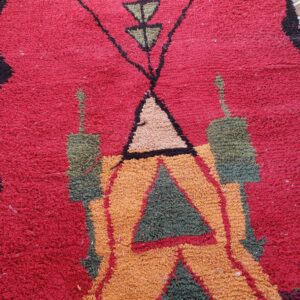 Amazigh Berber Handmade Wool Rug With Geometric Heritage Design