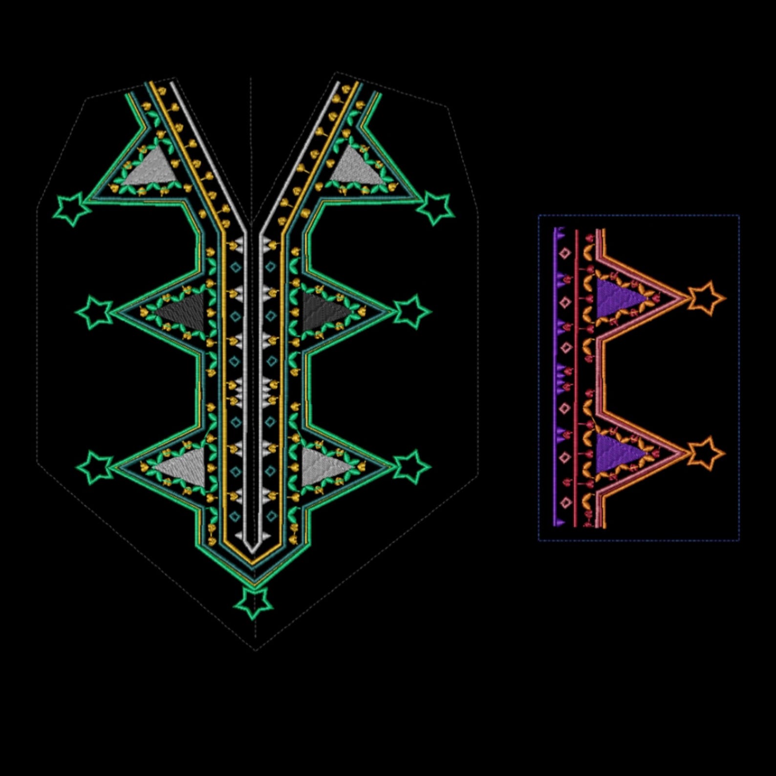 Amazigh Berber Machine Embroidery Design Djellaba Pattern Files