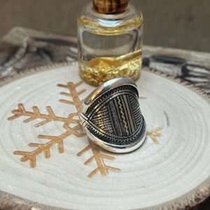 Amazigh Tuareg Chevalière Arrondie Massif Artisanat Silver Ring