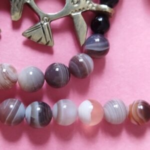Berber Tuareg Croix Necklace with Vintage Agate Beads