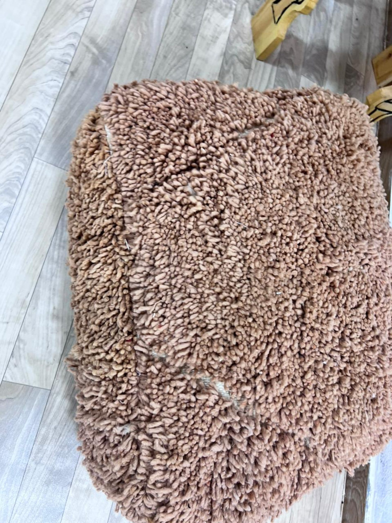 Amazigh Handwoven Berber Wool Floor Pouf with Hanbel Design