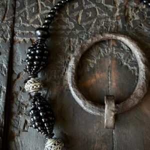 Amazigh Berber Tuareg Yaz Cross Necklace With Black Beads