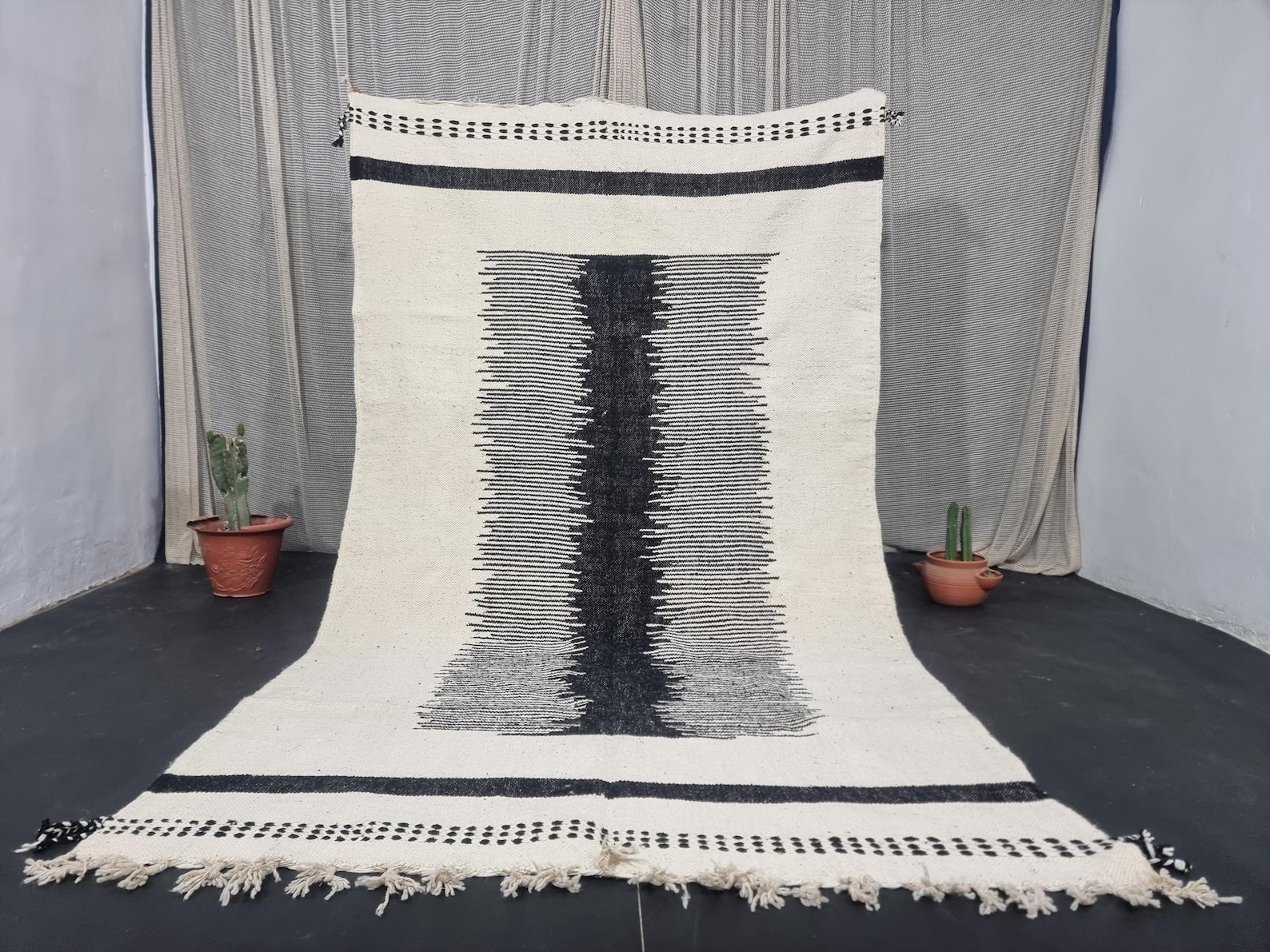 Handwoven Berber Boujaad Rug know that Geometric Kilim