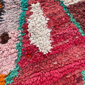 Amazigh Berber Custom Abstract Wool Rug Geometric Orange Tribal Carpet