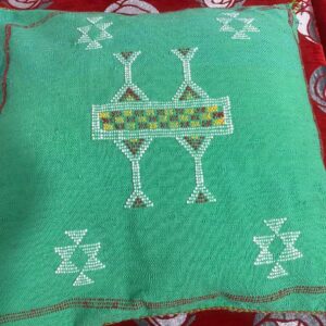 Handmade Berber Amazigh Wool Kilim Pillow Cover with Tribal Design