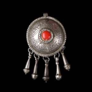 Berber Vintage Silver Pendant Necklace with Antique Tribal Design