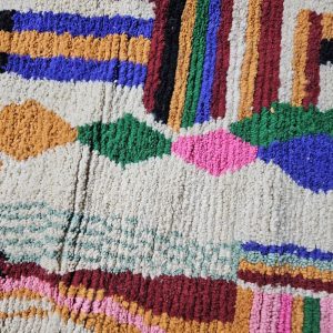 Berber Colorful Beni Ourain Hand Knotted Wool Rug Custom