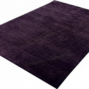 Berber Handloomed Deep Purple Wool Plush Area Rug