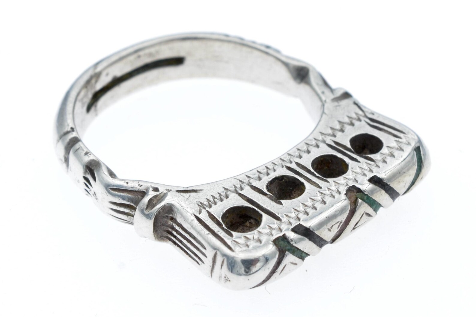 Amazigh Tuareg Niger Silver Ring with Rectangular Bezel