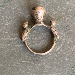 Berber Vintage Silver Bird Ring with Turquoise Statement Design