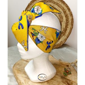 Berber Headband with Colorful Amazigh Textile Hair Design