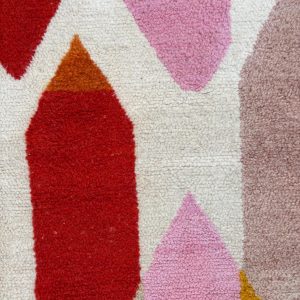 Custom Colorful Berber Beni Ourain Hand Knotted Wool Rug