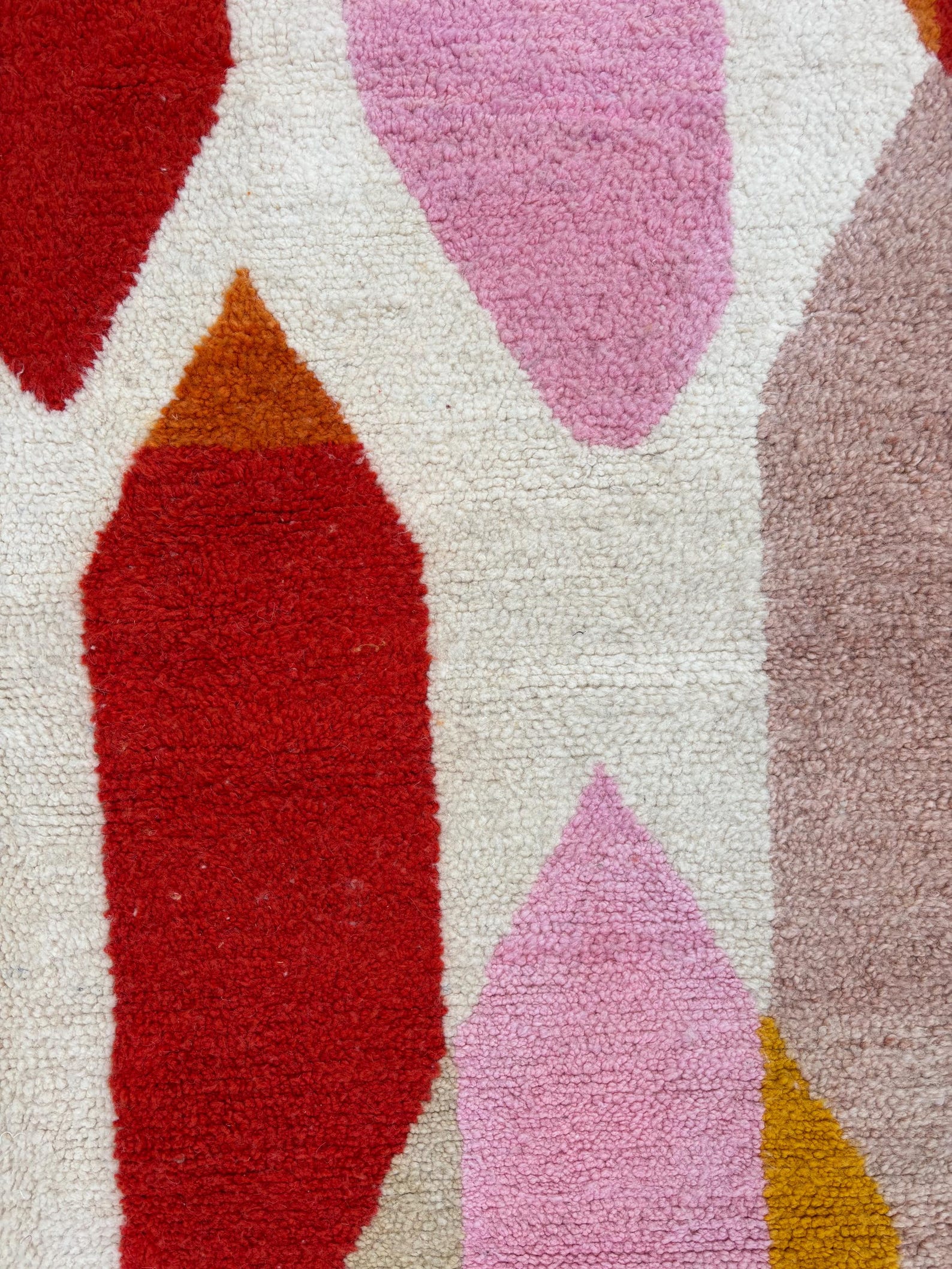 Custom Colorful Berber Beni Ourain Hand Knotted Wool Rug
