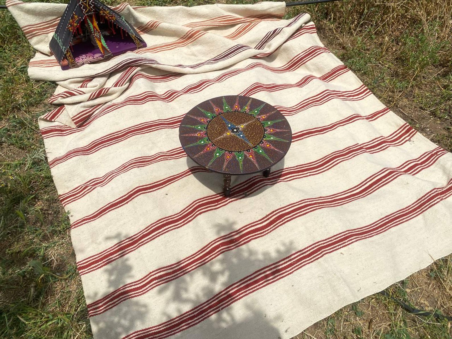 Berber Amazigh Akhnif Kilim Rug with Tribal Taznakht Design