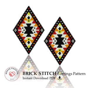 Amazigh Berber Seed Bead Miyuki Brick Stitch Earring Pattern PDF