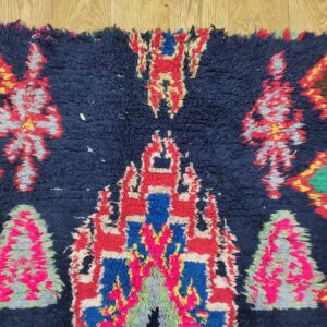 Berber Handwoven Tribal Wool Runner Rug with Vintage Cotton Patterns