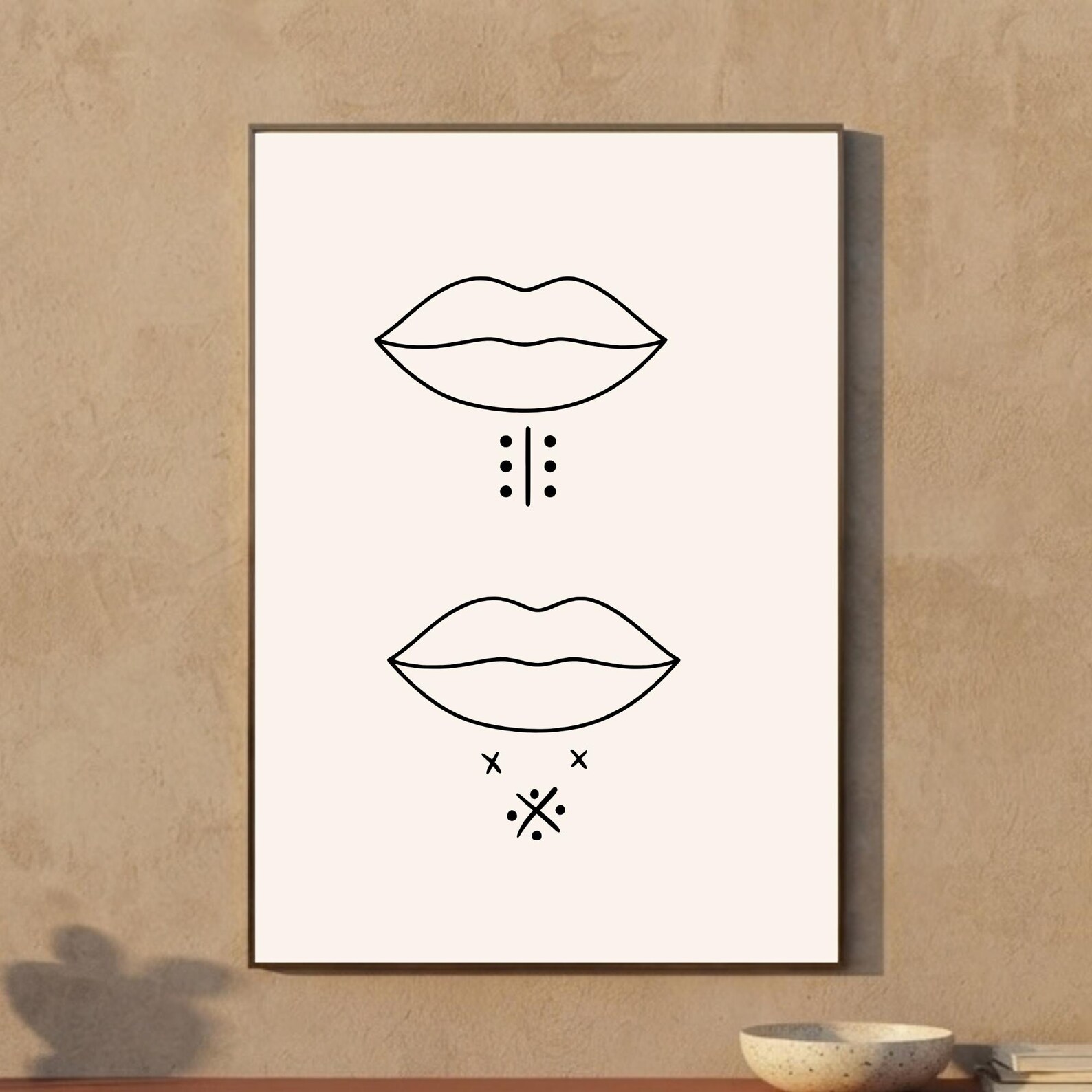 Amazigh Minimalist Line Art Print Motifs Digital Download