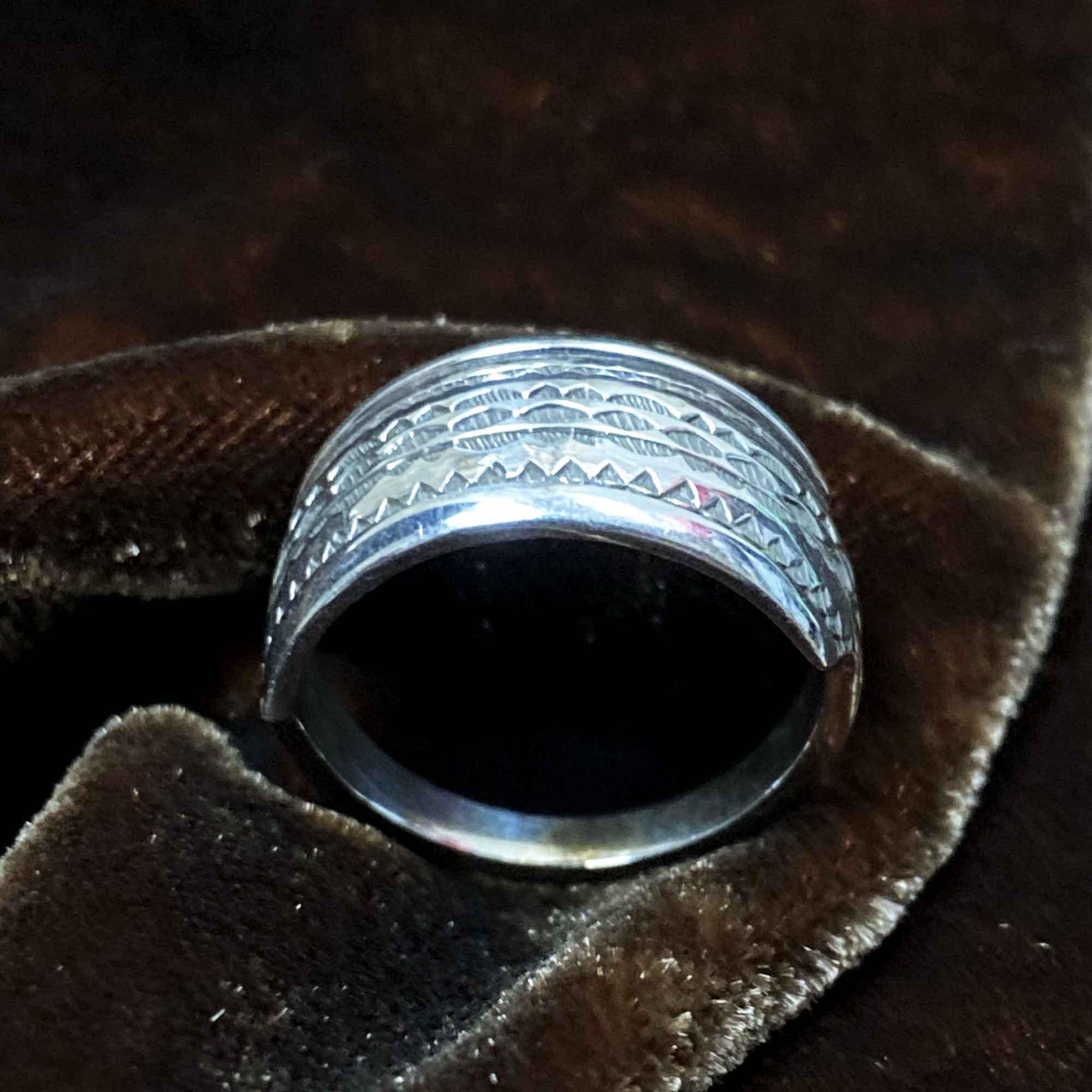 Berber Tuareg Silver Ring Taszinht with Amazigh Design