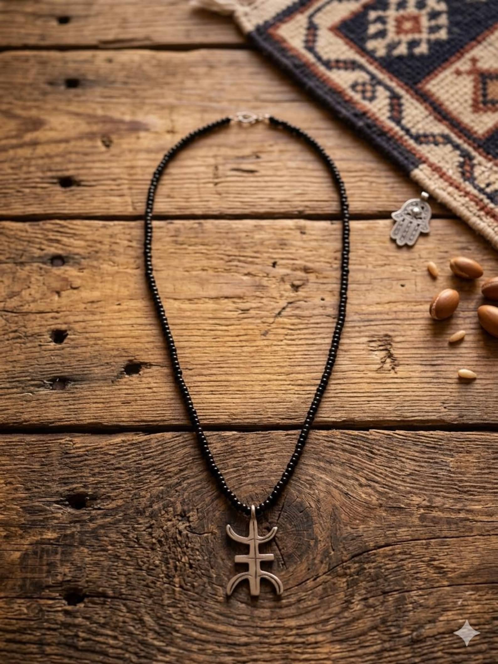 Amazigh Berber Tuareg Yaz Symbol Pendant Necklace Handmade