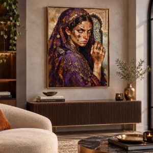 Amazigh Berber Woman Portrait Digital Download Purple Art Print