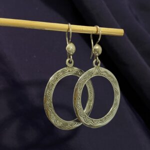 Berber Tuareg Taqzhne massif Silver Earrings with Amazigh Style