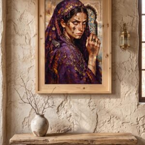 Amazigh Berber Woman Portrait Digital Download Purple Art Print