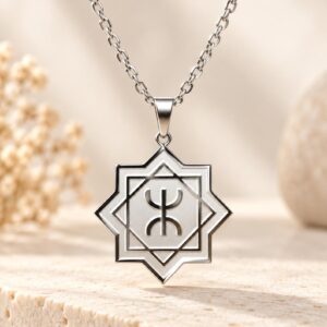 Amazigh Berber Yaz Tifinagh Symbol Stainless Steel Necklace