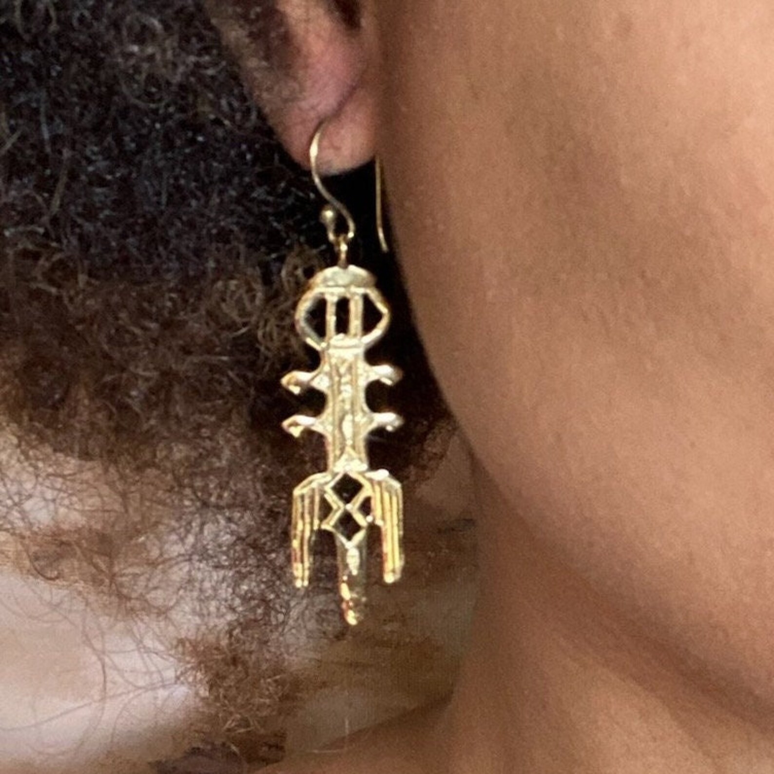 Berber Tuareg ITHRI Geometric Brass Earrings Handmade Jewelry
