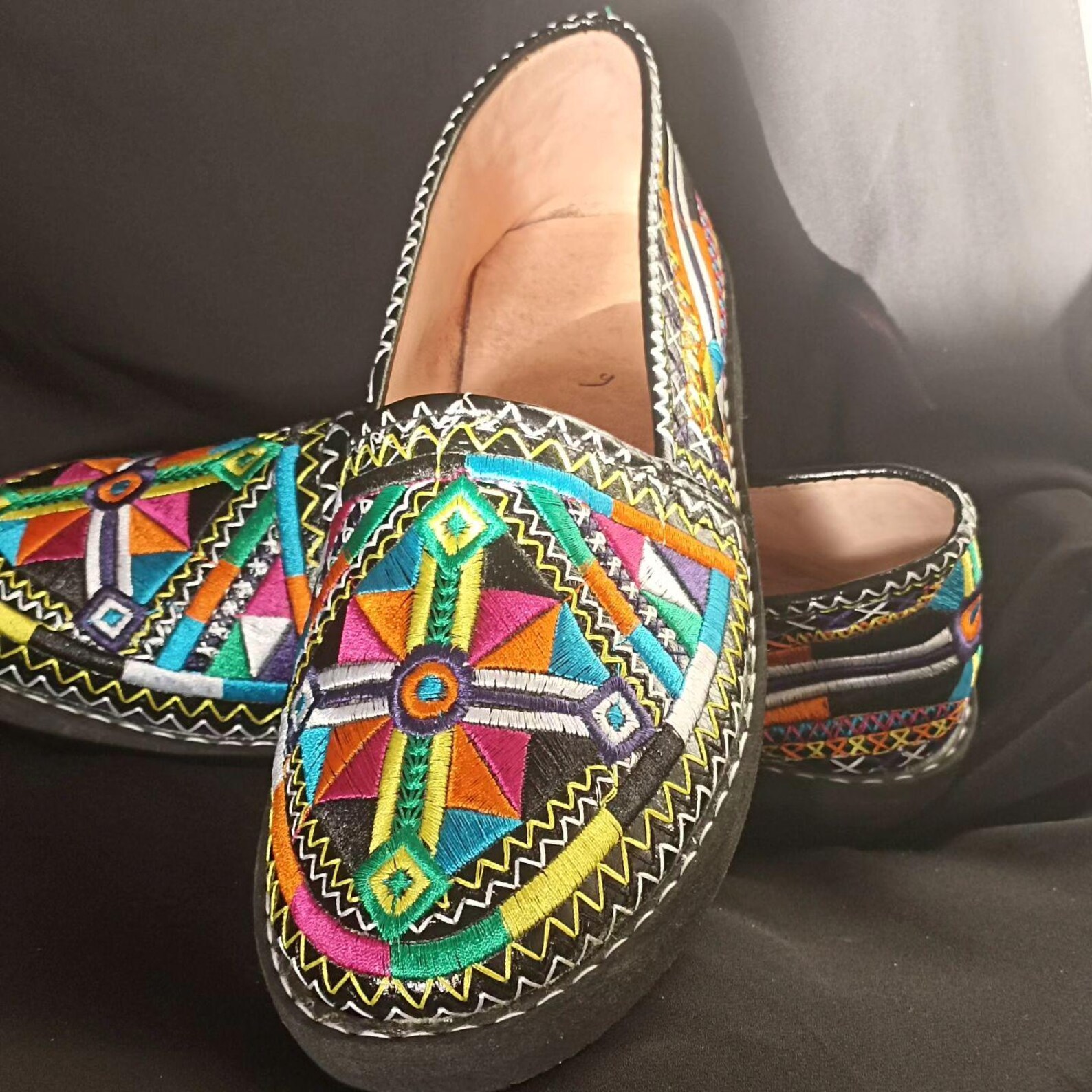 Amazigh Idoukan Berber Handmade Leather Slippers Traditional Artisan Shoes
